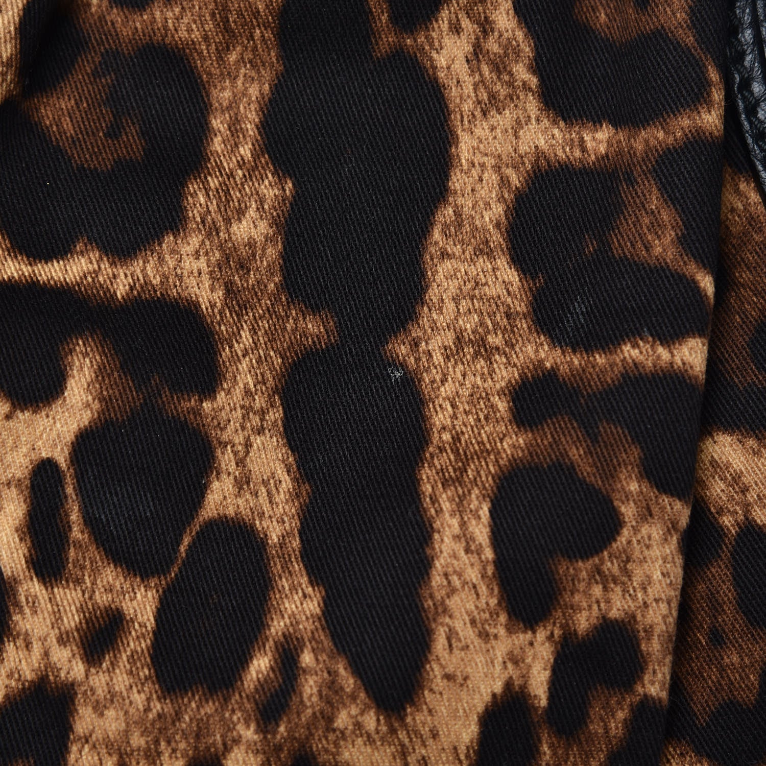 Dolce & Gabbana Leopard Print Canvas Calfskin Animalier Shoulder Bag Black 13 of 17