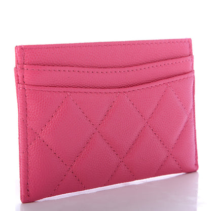 Chanel Caviar Quilted Card Holder Dark Pink 3 of 9