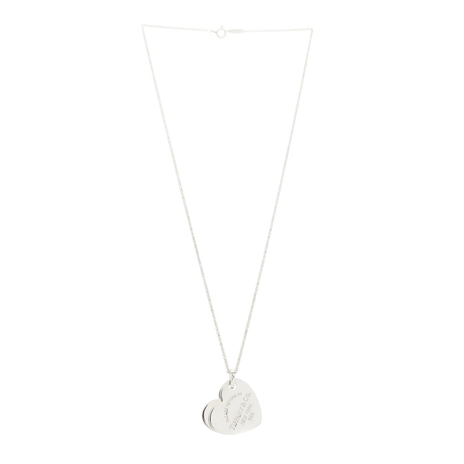 Tiffany Sterling Silver Large Return to Tiffany Double Heart Tag