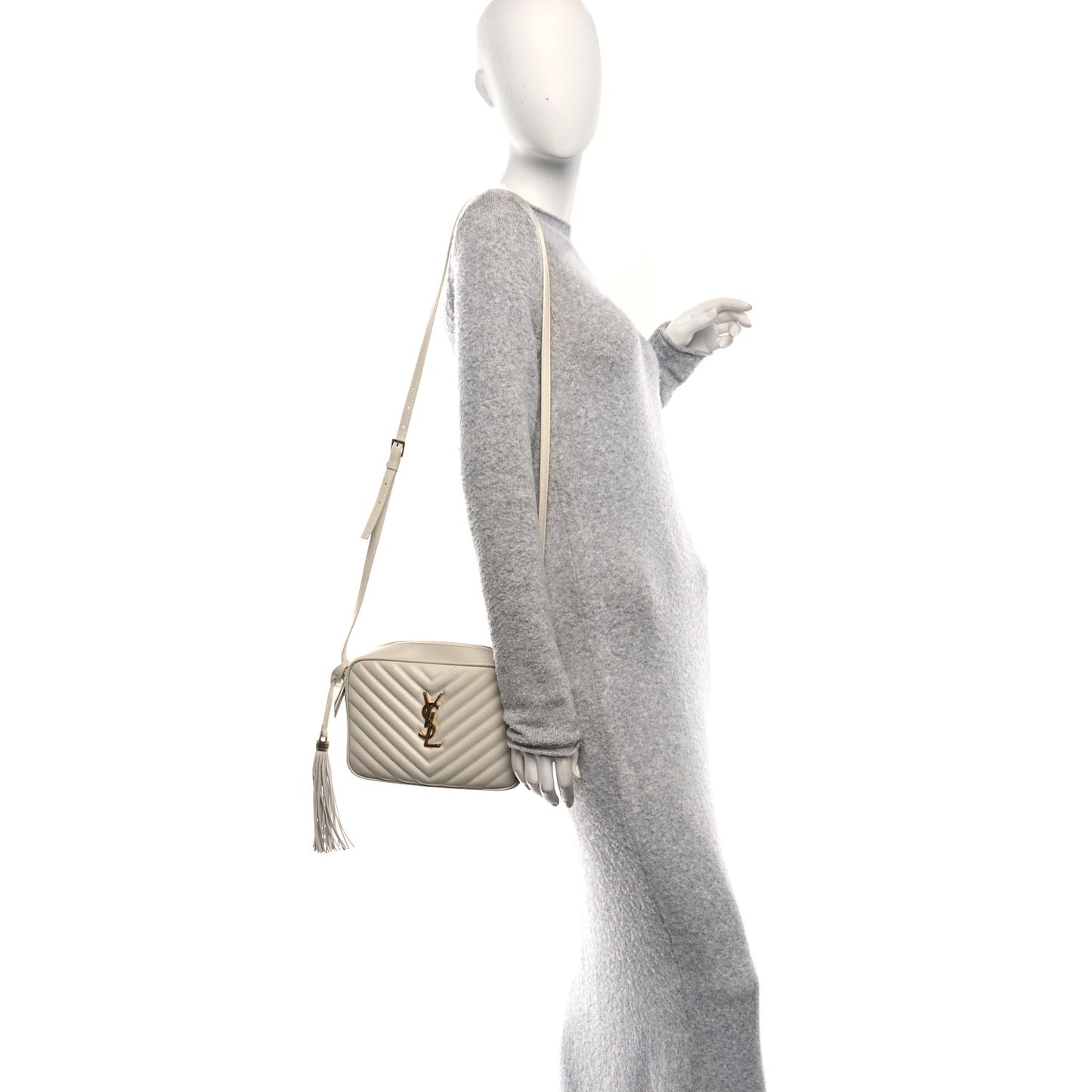 Calfskin Matelasse Monogram Lou Camera Bag Crema Soft