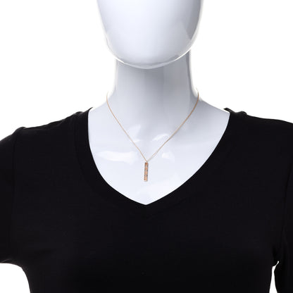 Tiffany 18K Rose Gold Diamond Atlas Bar Pendant Necklace 4 of 8