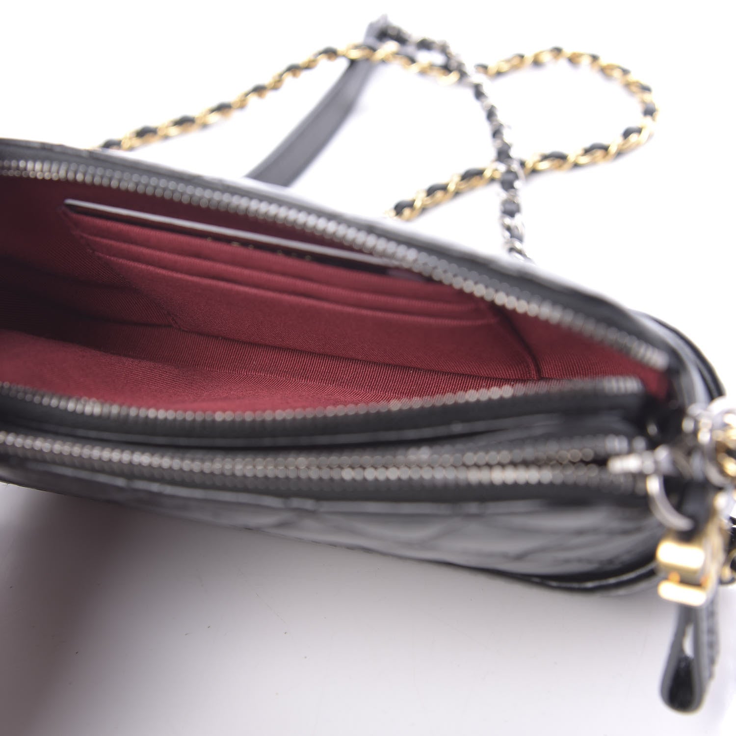 Chanel Aged Calfskin Quilted Small Gabrielle Clutch With Chain Black 6 of 14