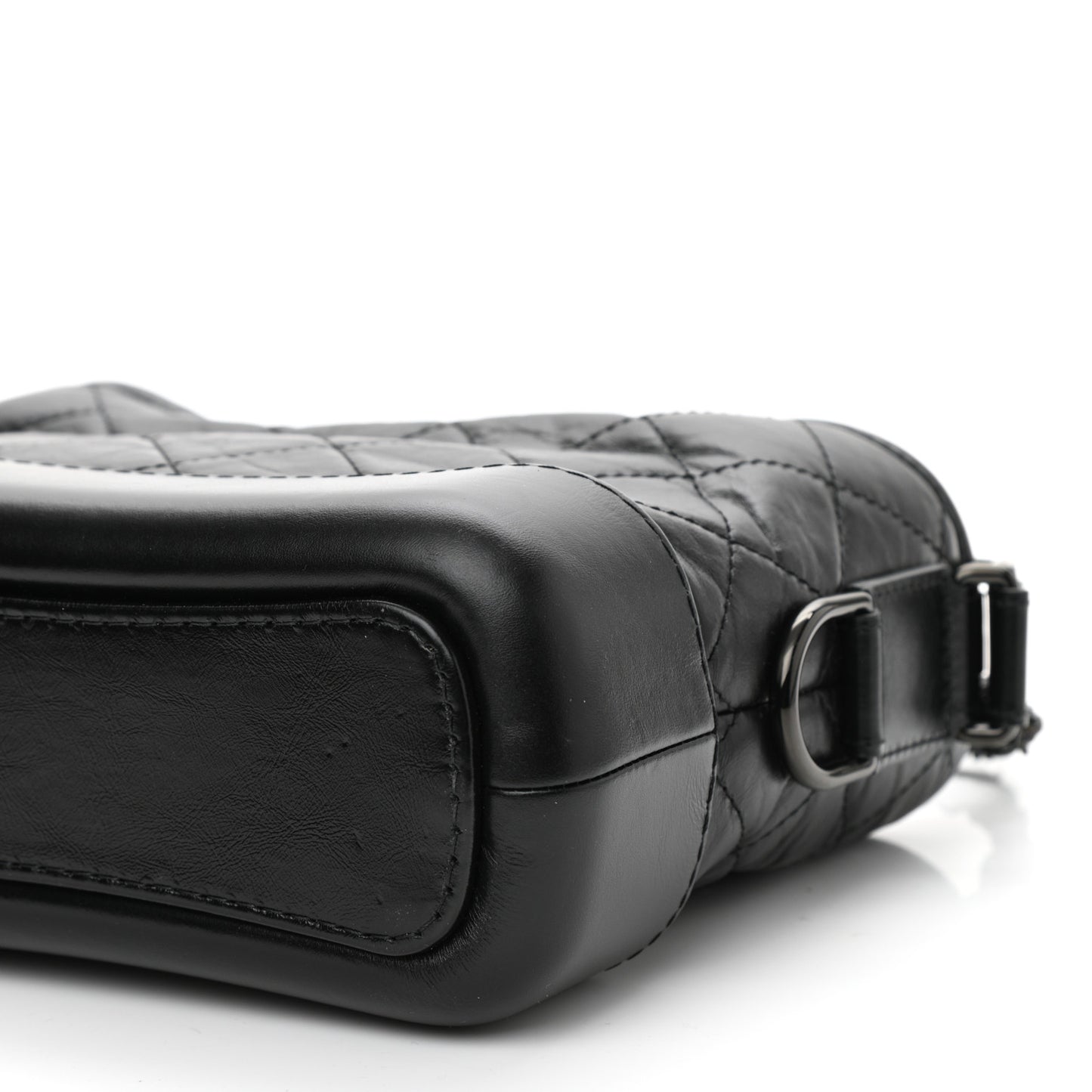 Aged Calfskin Quilted Small Gabrielle Hobo So Black