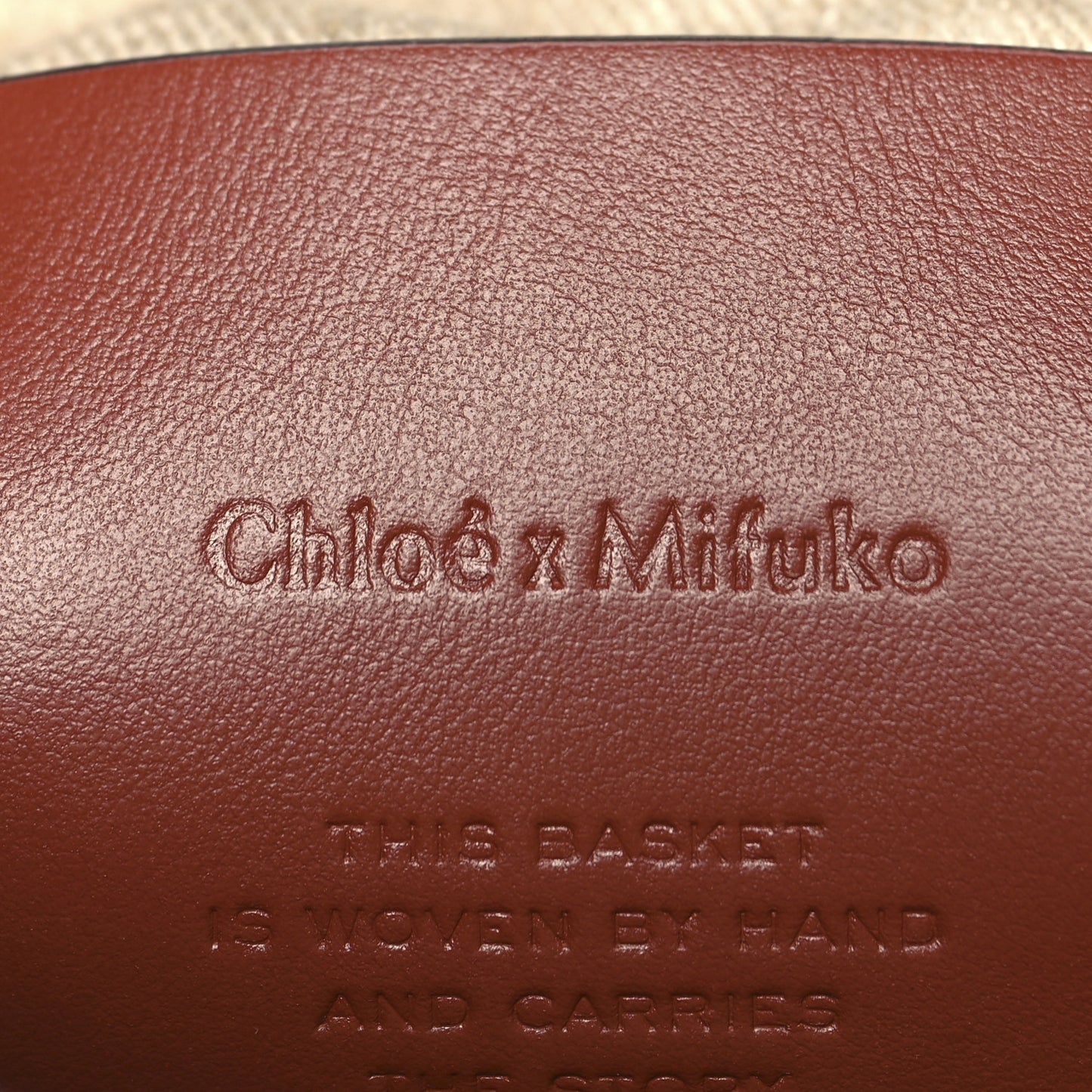 Raffia Calfskin Small Woody Basket Bag Brown