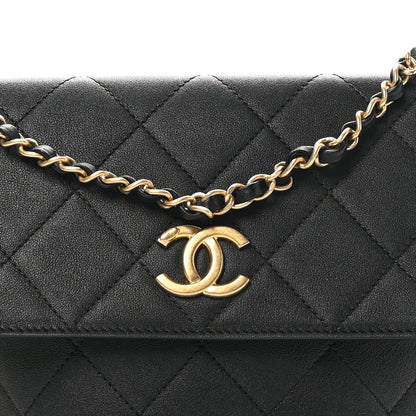 Chanel Calfskin Quilted Chain Small Hobo Bag Black 8 of 10