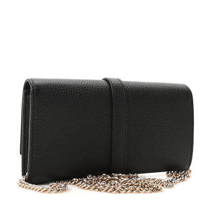 Gucci Pebbled Calfskin Jackie 1961 Chain Wallet Black 3 of 10