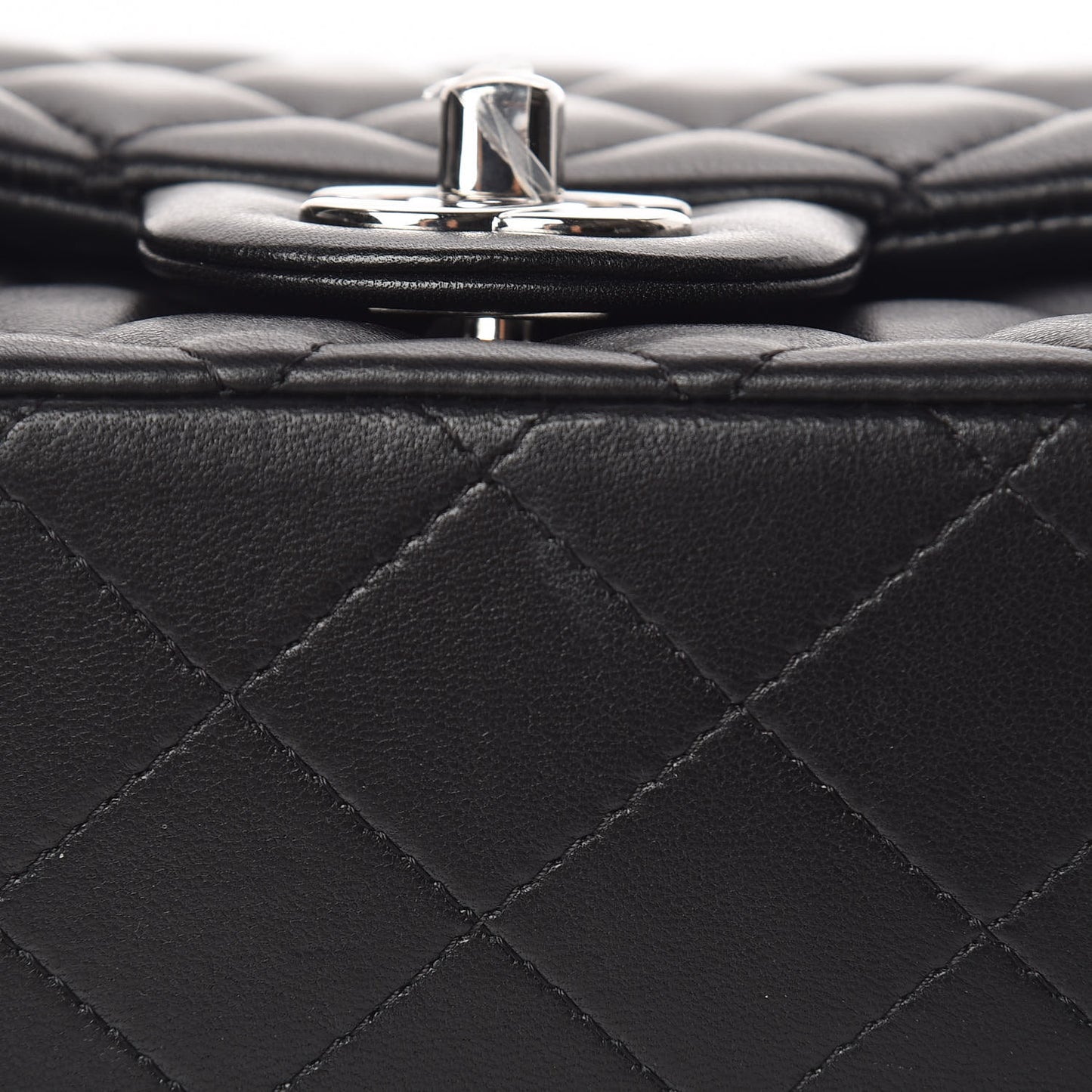 Lambskin Quilted Mini Square Flap Black