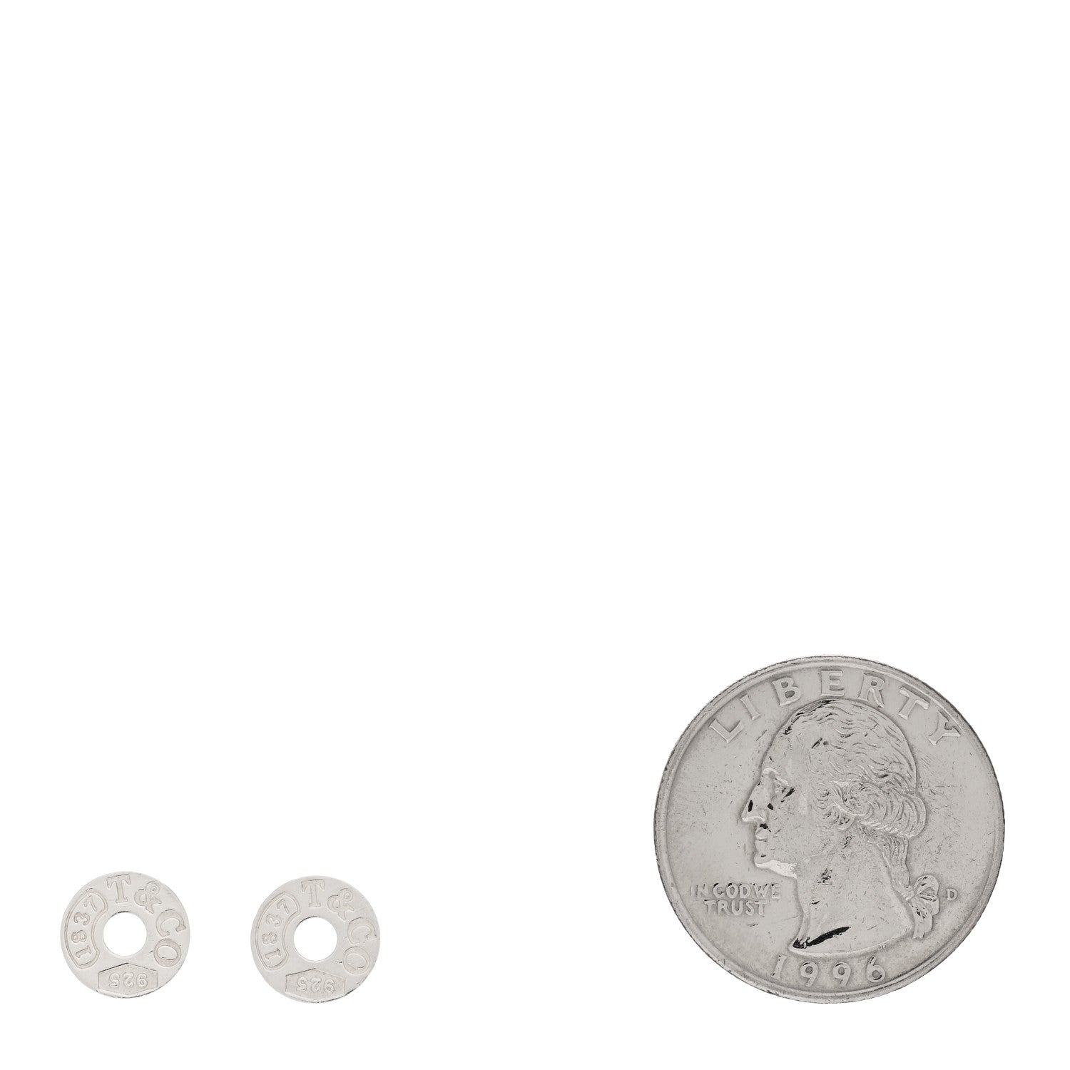 Tiffany Sterling Silver 1837 Circle Earrings 2 of 4