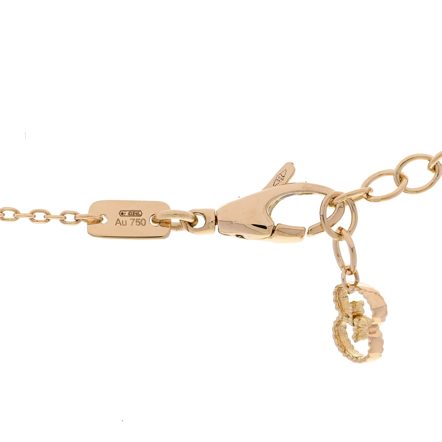 18K Yellow Gold Diamond Onyx Le Marche Des Merveilles Feline Pendant Necklace