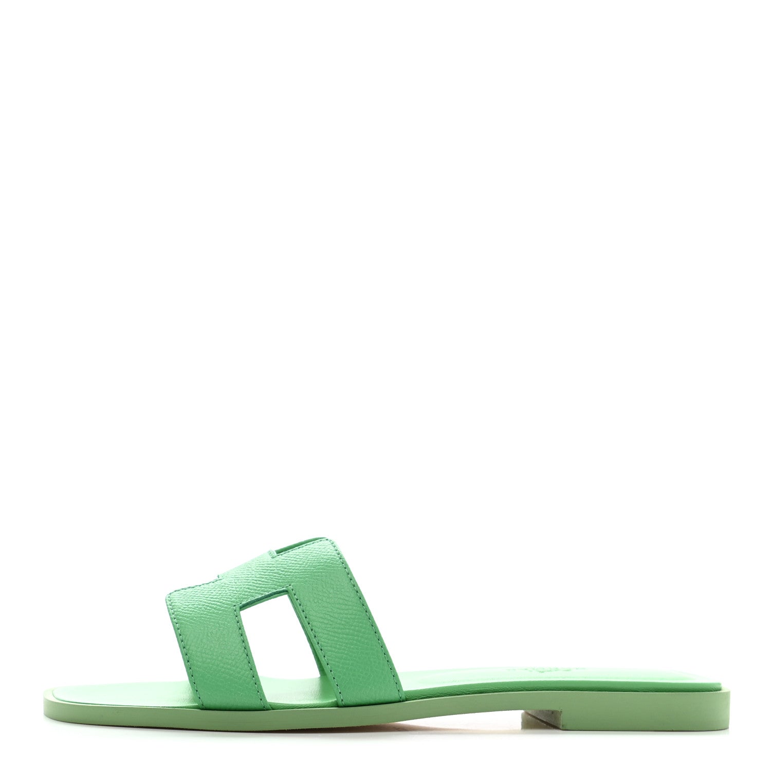 Hermes Epsom Oran Sandals 36.5 Vert Pomme 1 of 9