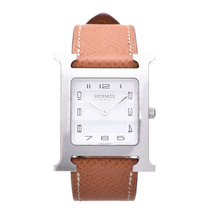 Hermes Stainless Steel Epsom 26mm Heure H Hour Quartz Watch Gold 1 of 10
