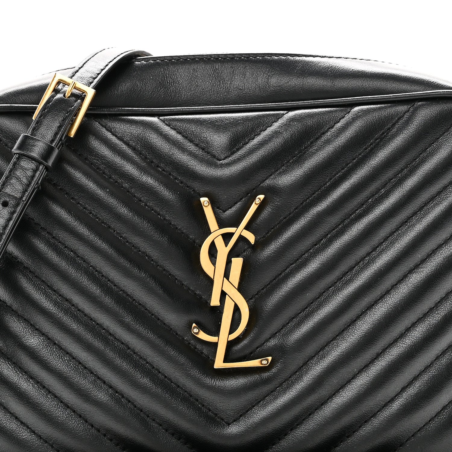 Saint Laurent Calfskin Matelasse Monogram Lou Camera Bag Black 9 of 11