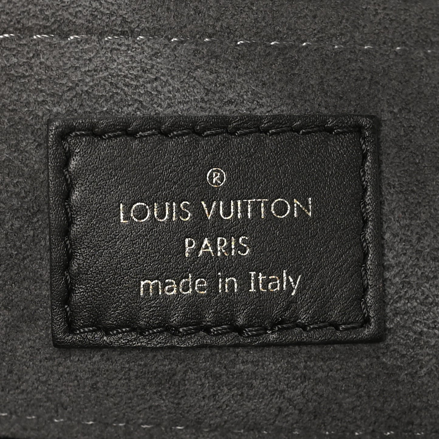 Calfskin Nanogram Embossed Clutch Black