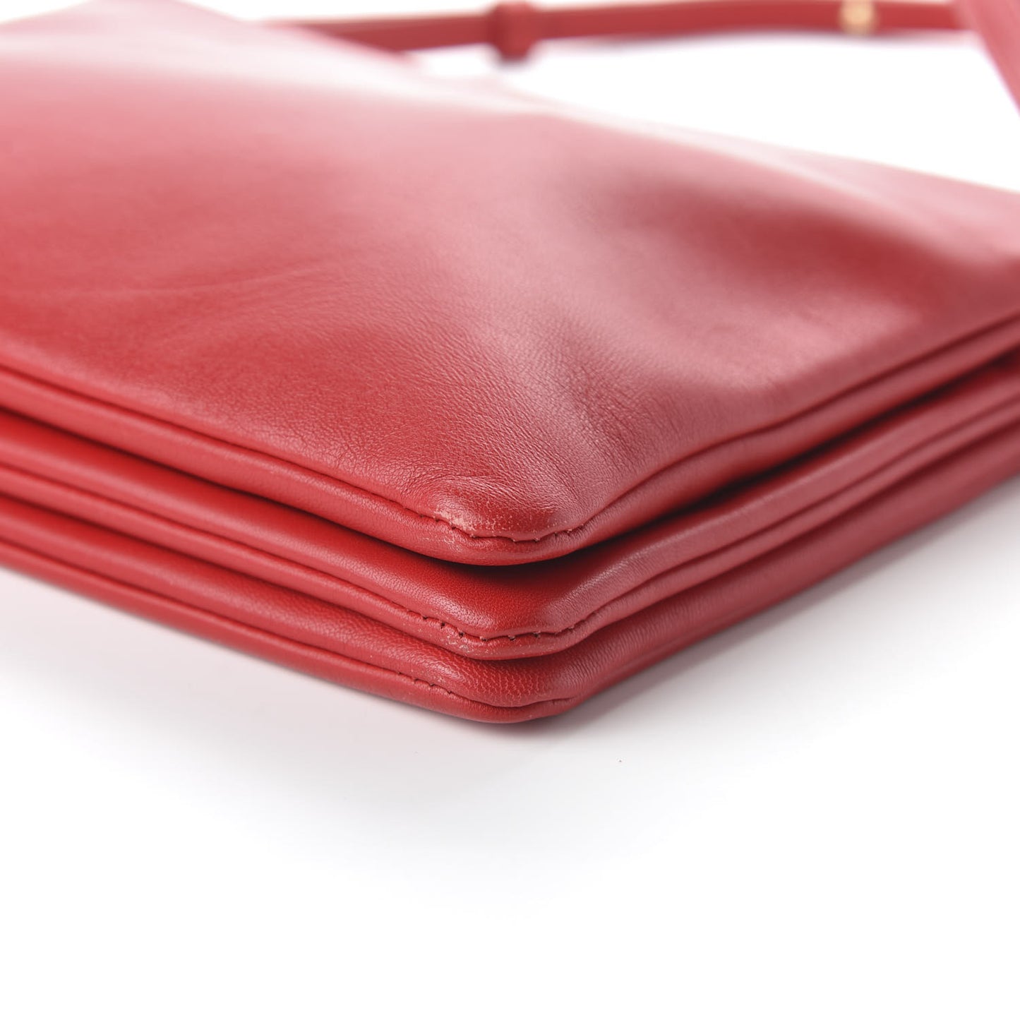 Lambskin Large Trio Crossbody Bag Red