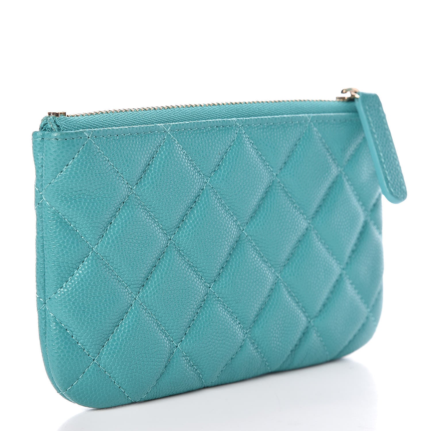 Chanel Caviar Quilted Small Cosmetic Case Turquoise 3 of 7