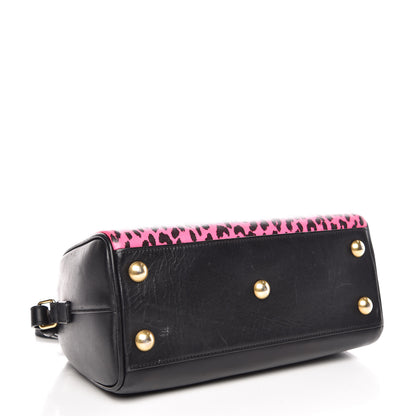 Saint Laurent Calfskin Printed Leopard Classic Baby Duffle Pink Black 4 of 13