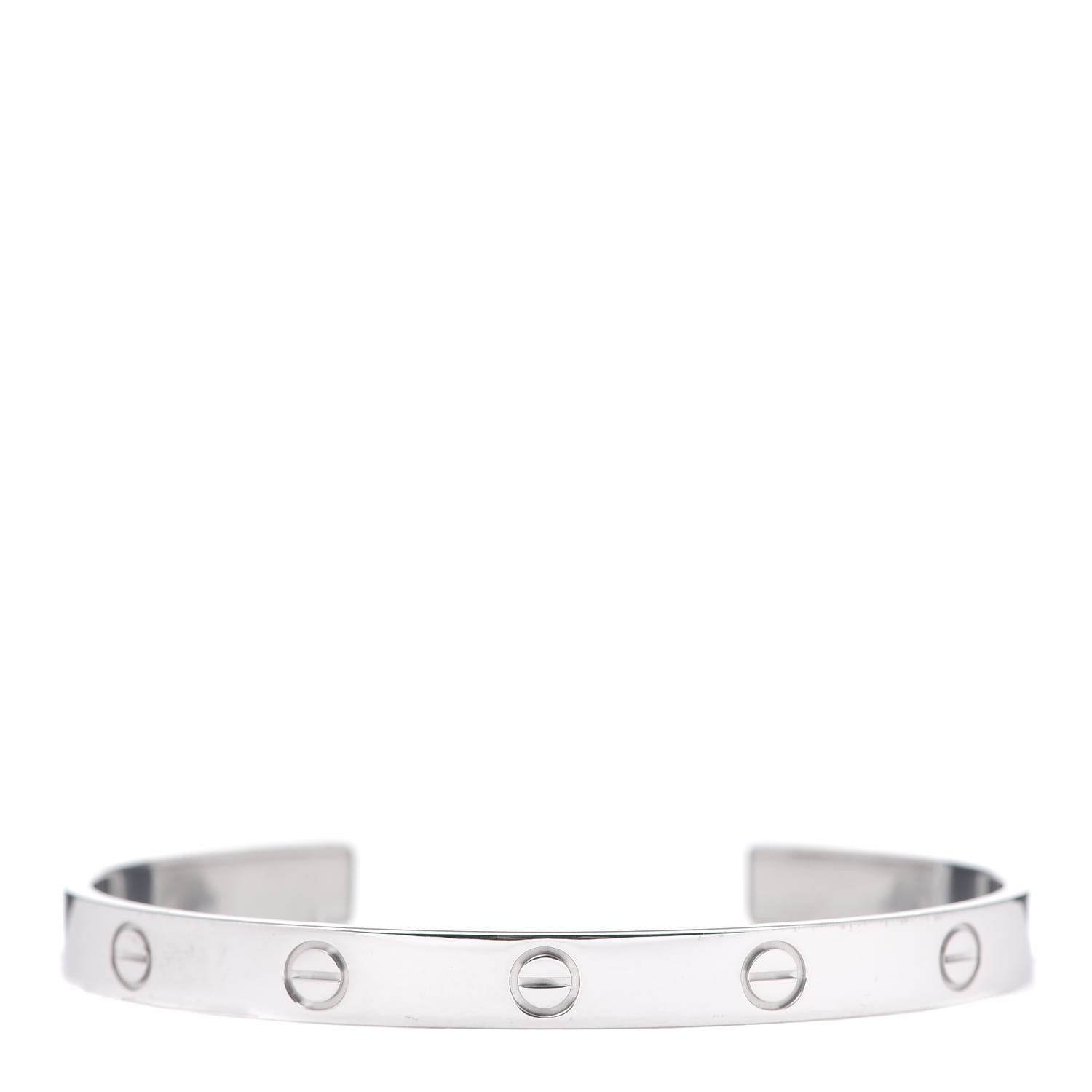 Cartier 18K White Gold LOVE Cuff Bracelet 18 1 of 4