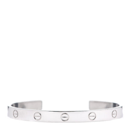 Cartier 18K White Gold LOVE Cuff Bracelet 18 1 of 4