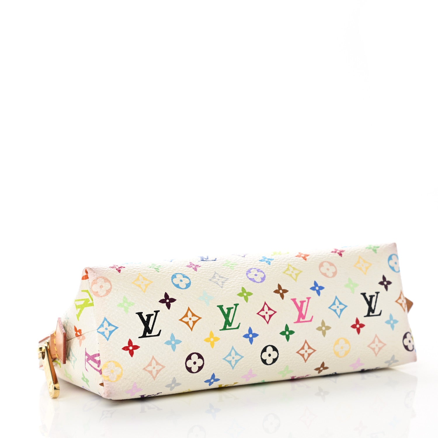 Louis Vuitton Monogram Multicolor Cosmetic Pouch White Litchi 4 of 8