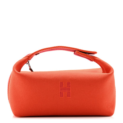 Hermes Canvas Small Bride-A-Brac Pouch Orange Feu Burgundy 1 of 6