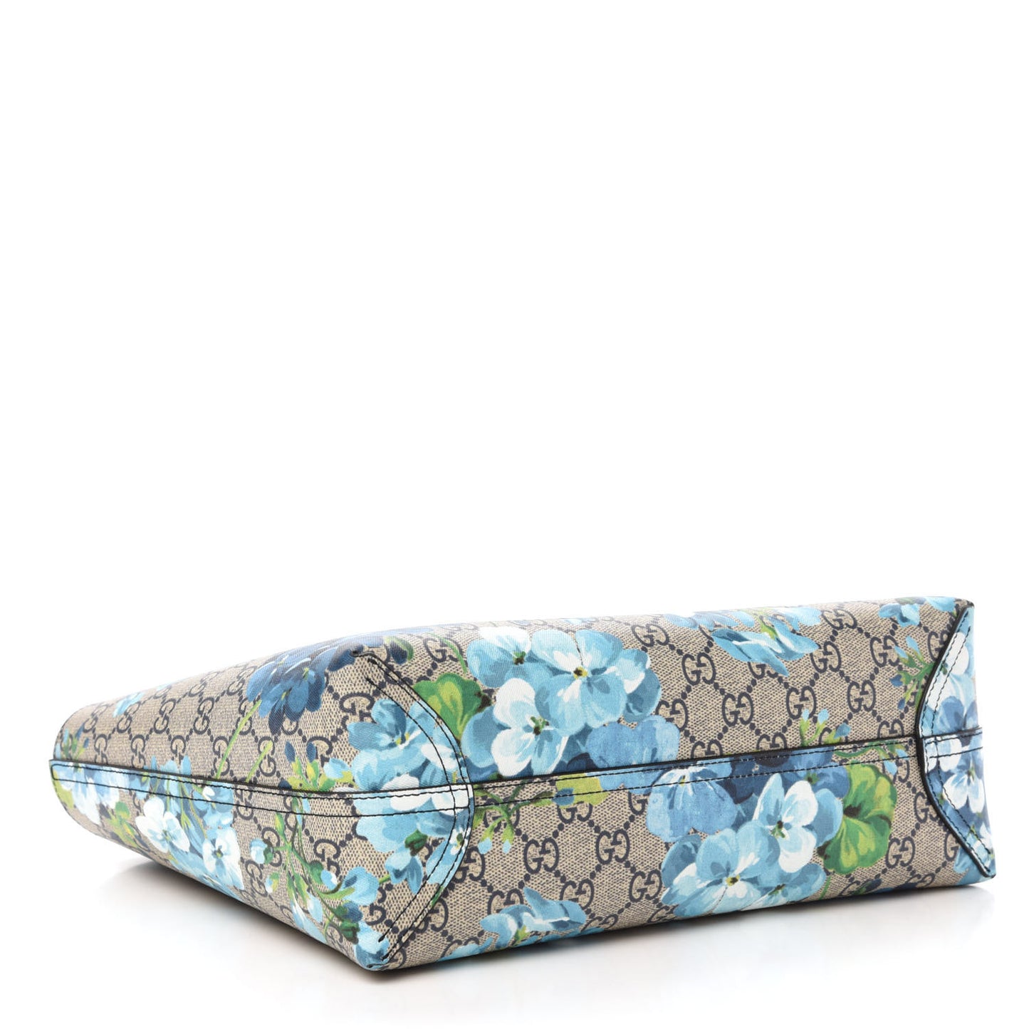 GG Supreme Monogram Blooms Small Reversible Tote Beige Blue Navy