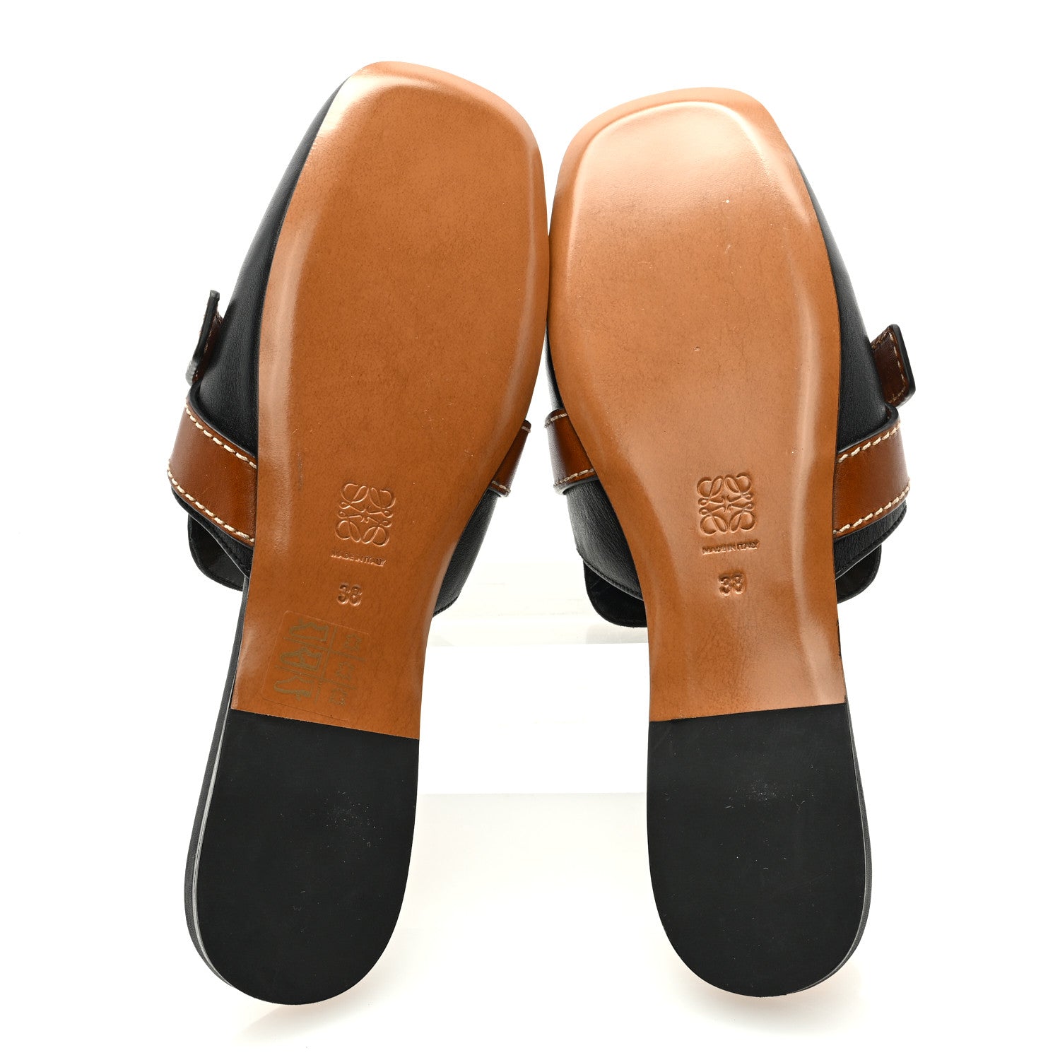 Loewe Calfskin Gate Mules 38 Black Tan 5 of 7
