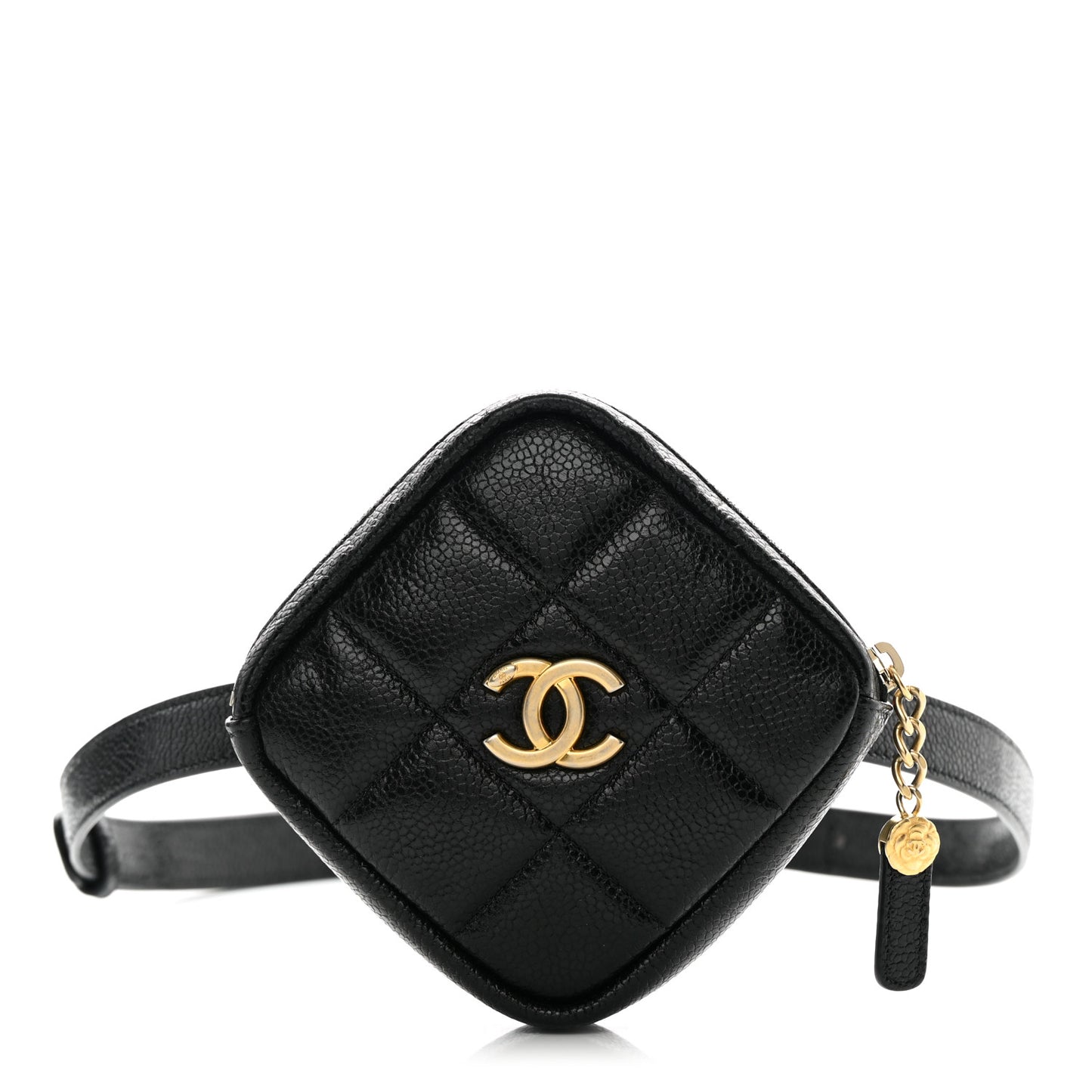 Caviar Quilted Coin Purse Belt Bag Black