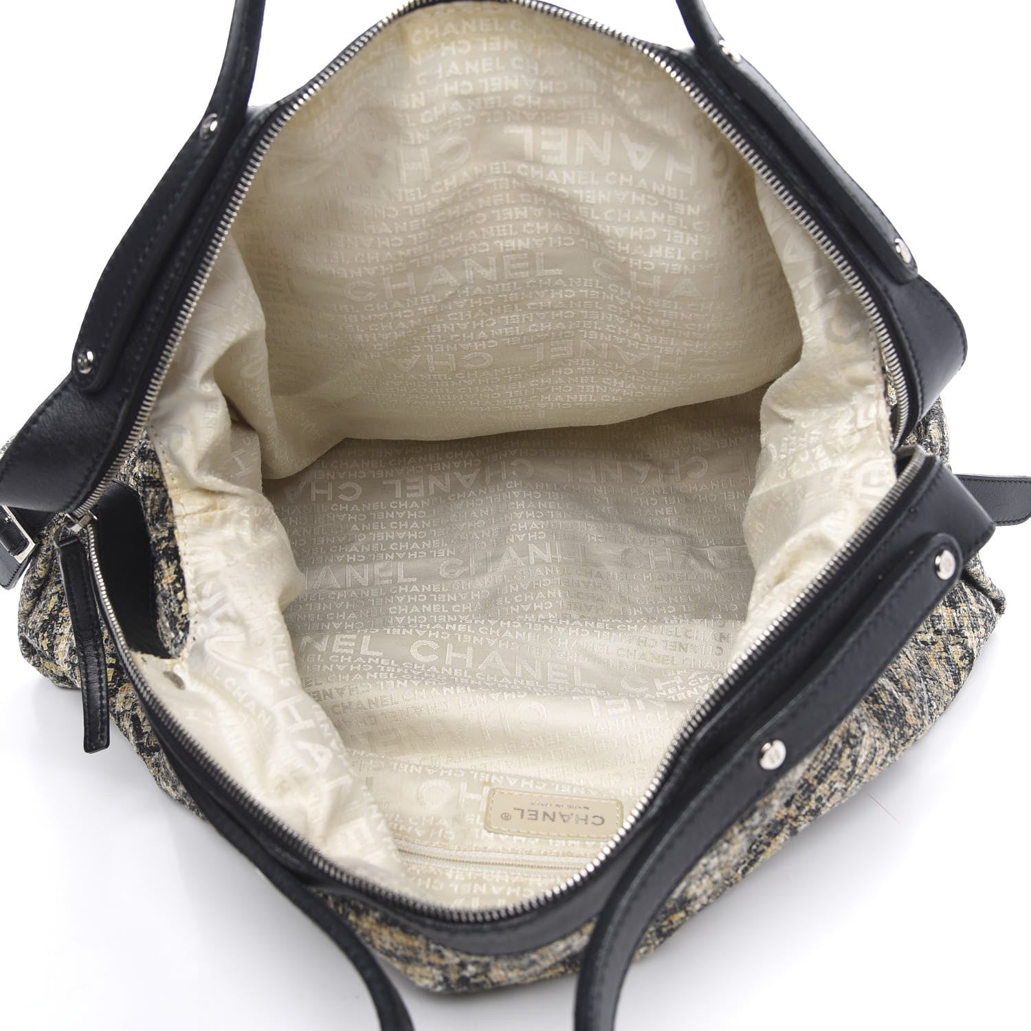 Chanel Tweed Lambskin Large Bowler Black 4 of 10