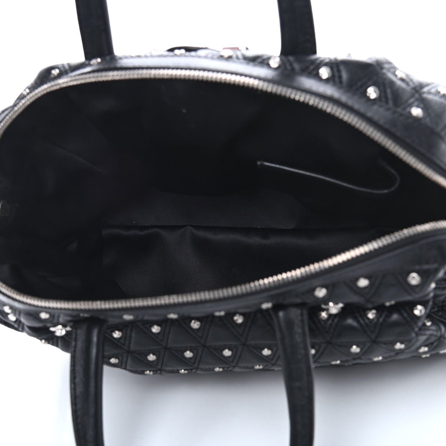 Versace Nappa Trapuntata Triangle Quilted Studded Duffle Black 5 of 9