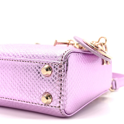 Christian Dior Metallic Karung Micro Lady Dior Light Purple 9 of 9
