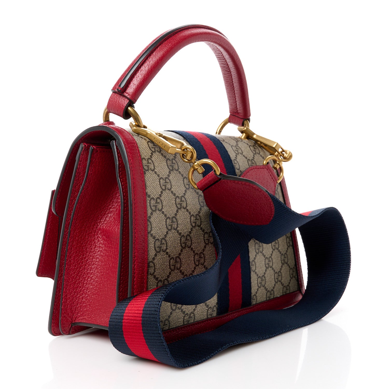 Gucci GG Supreme Monogram Small Queen Margaret Top Handle Bag Red 3 of 14