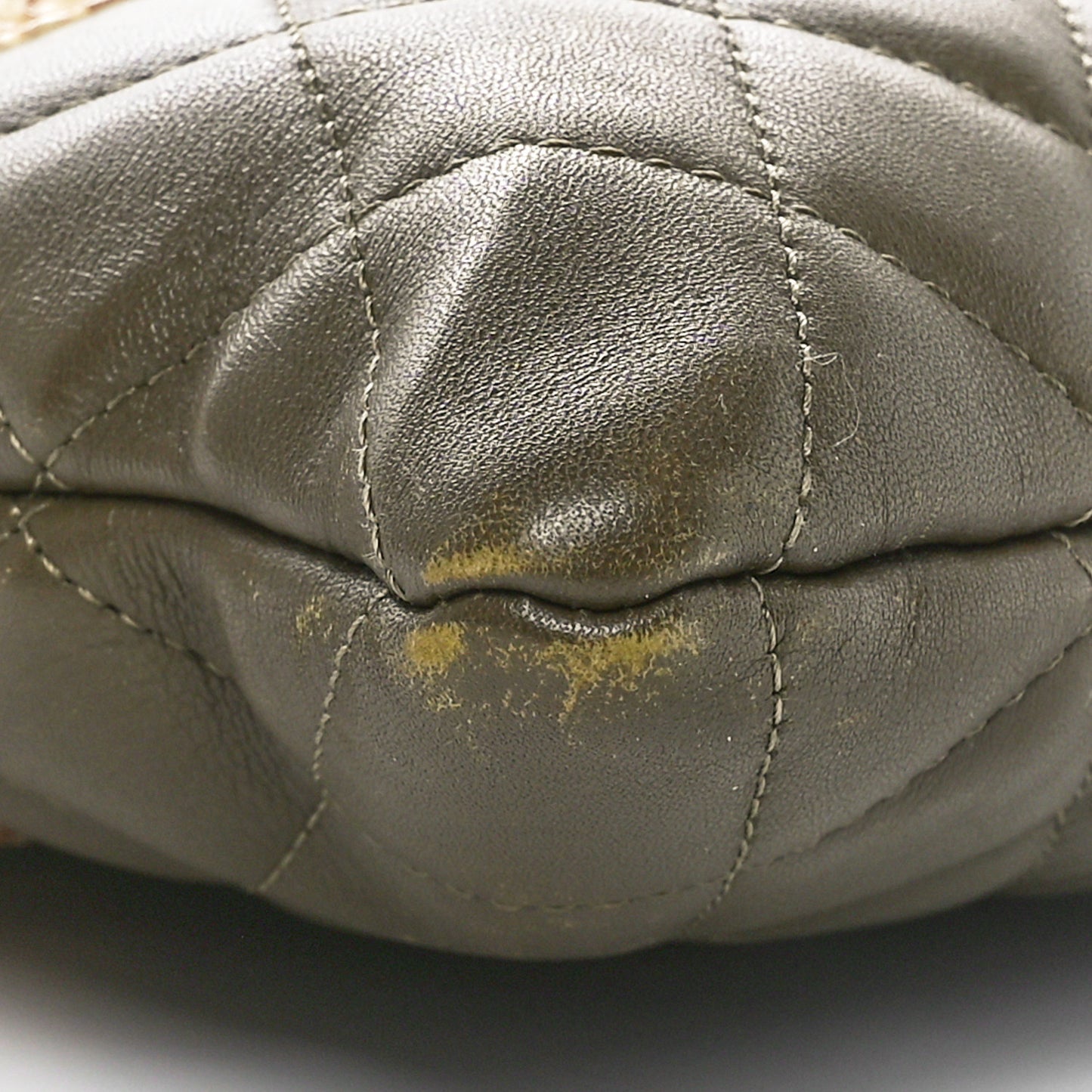 Calfskin Python Quilted Cambon Flat Tote Khaki