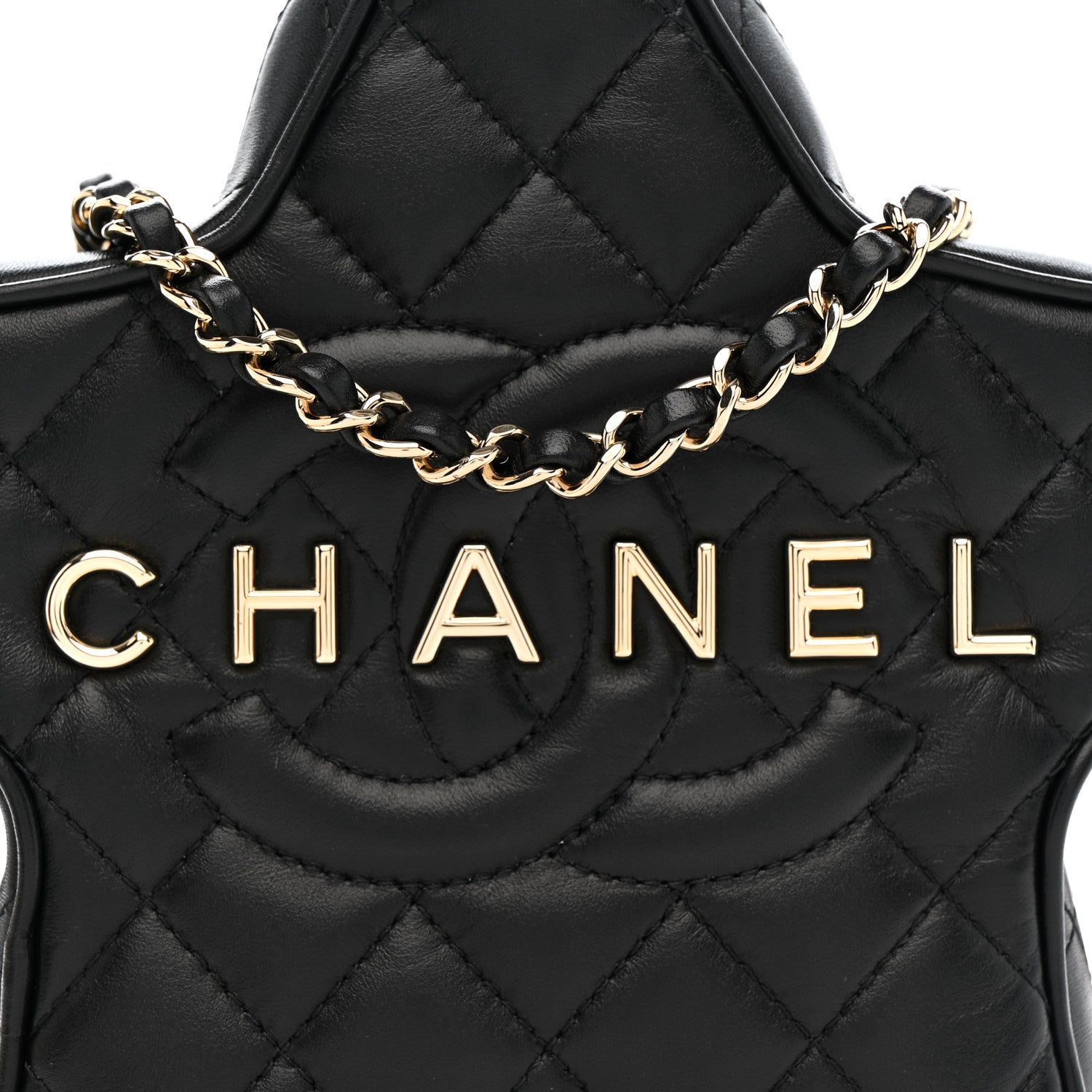 Chanel Lambskin Quilted Walk of Fame Star Bag Black 8 of 11