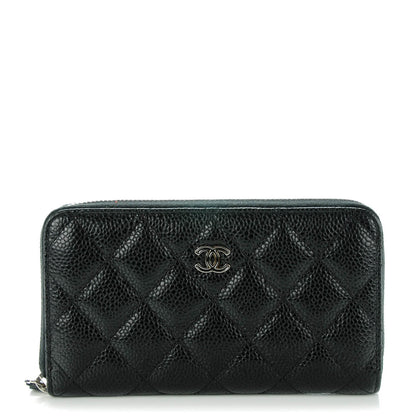 Chanel Caviar Quilted Small Zip Around Wallet Black 1 of 8