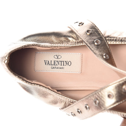 Valentino Garavani Metallic Nappa Love Latch Ballerina Flats 39 Skin 5 of 10