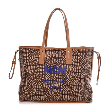 MCM Visetos Large Liz Reversible Shopper Tote Cognac 5 of 9