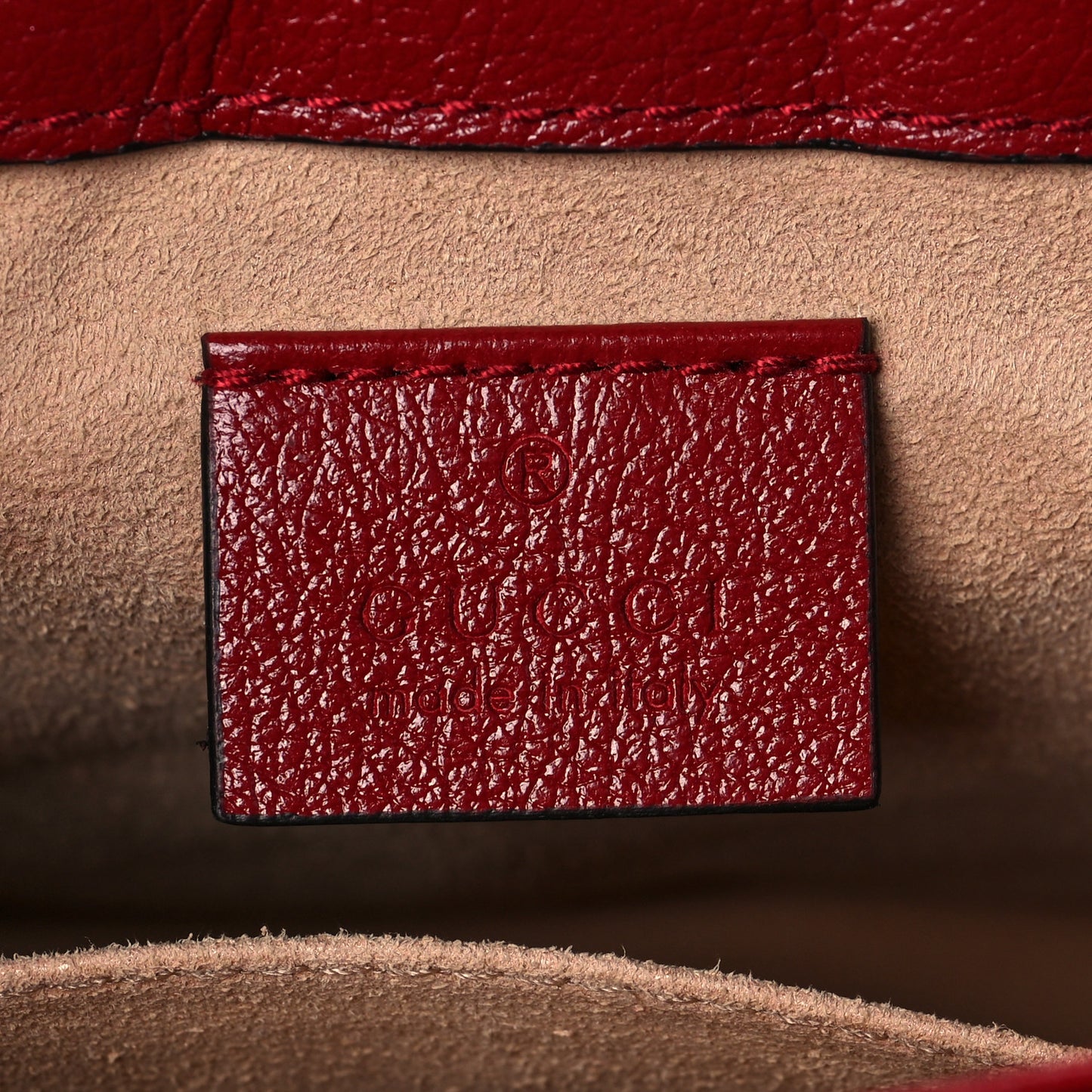 Vintage Effect Calfskin Matelasse Diagonal Mini Torchon GG Marmont Top Handle Shoulder Bag Black Romantic Cherry