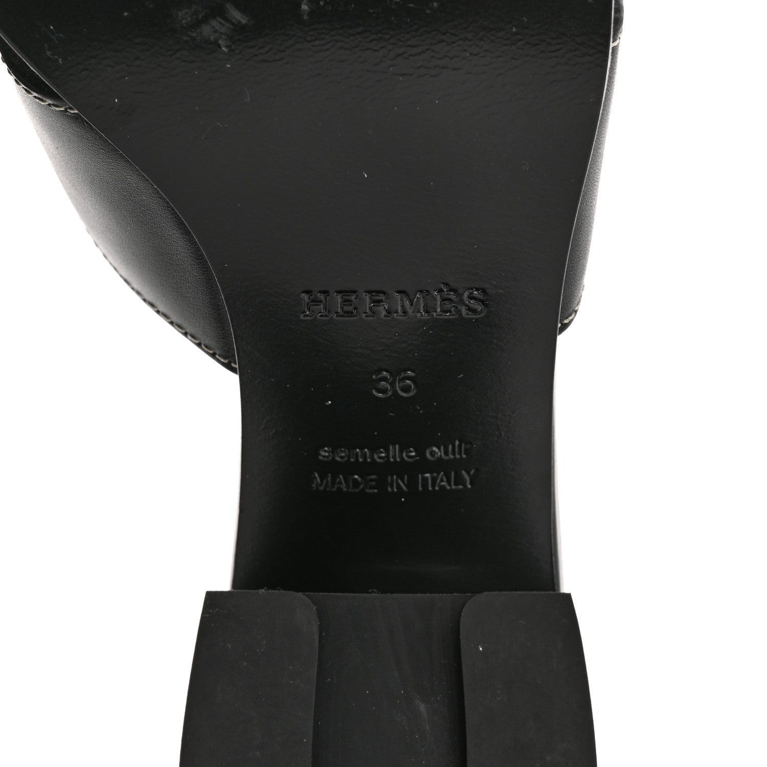 Hermes Calfskin Helia Sandals 36 Black 8 of 12