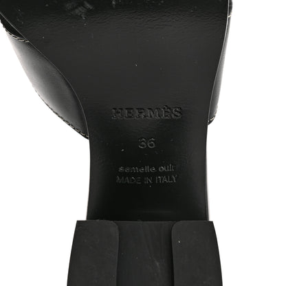 Hermes Calfskin Helia Sandals 36 Black 8 of 12