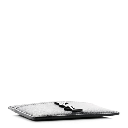 Saint Laurent Grain De Poudre Monogram Credit Card Case Black 3 of 7