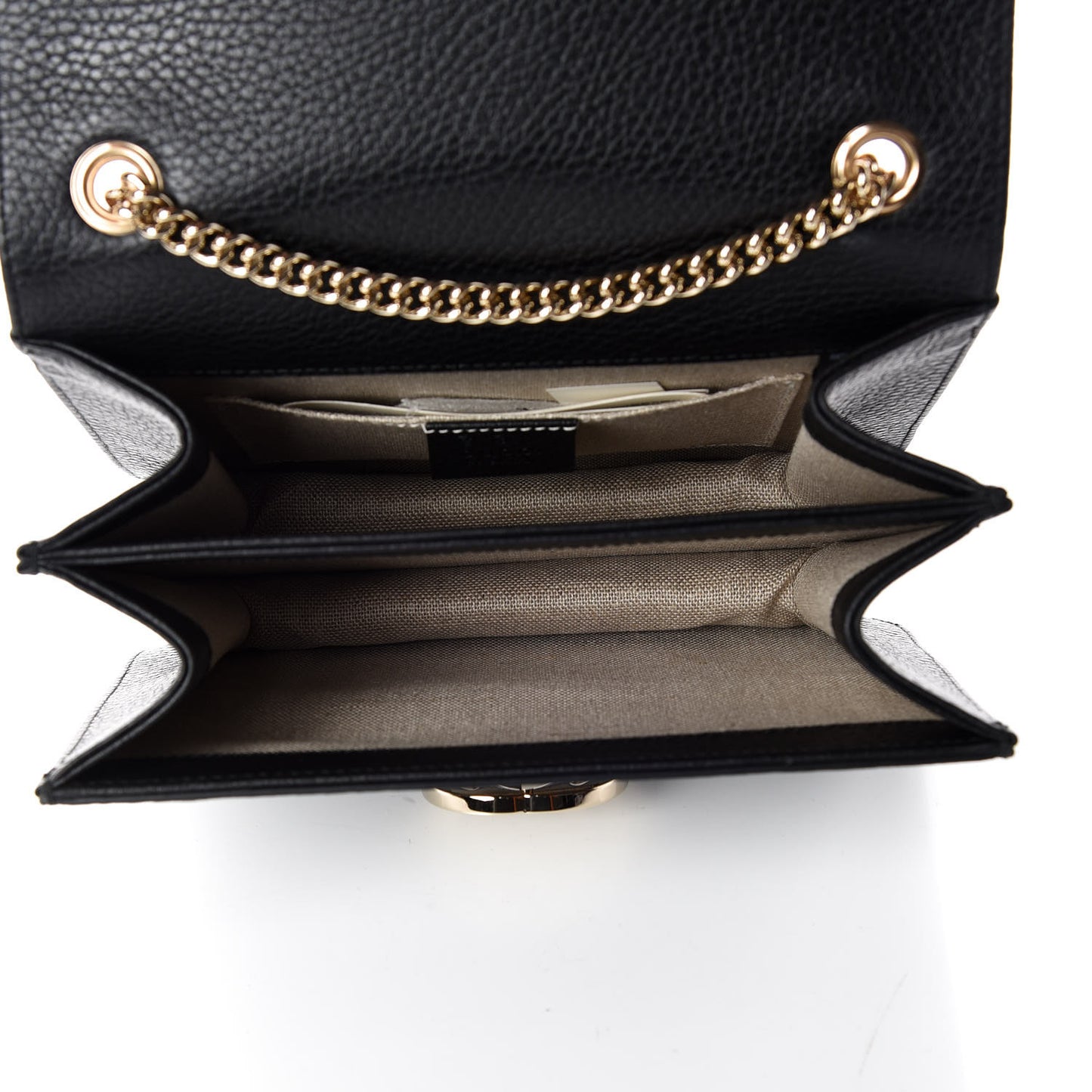 Dollar Calfskin Small Interlocking G Shoulder Bag Black