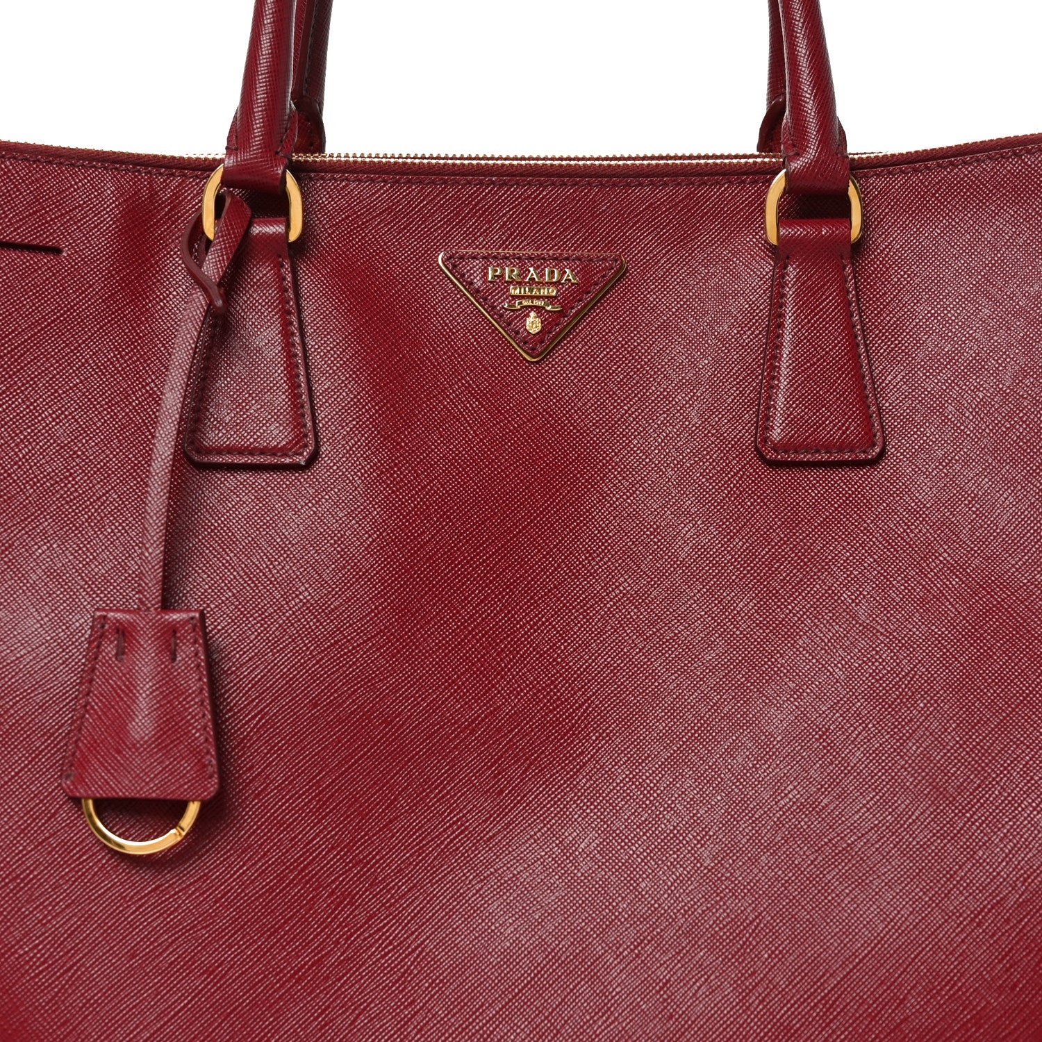 Prada Saffiano Lux Extra Large Galleria Double Zip Tote Cherry 7 of 9