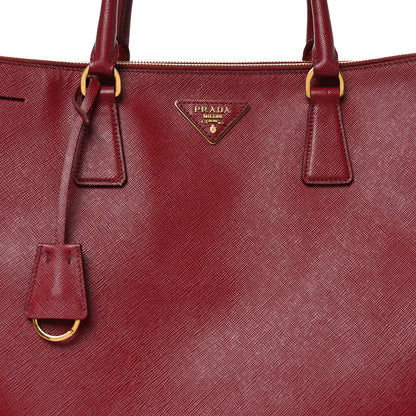 Prada Saffiano Lux Extra Large Galleria Double Zip Tote Cherry 7 of 9
