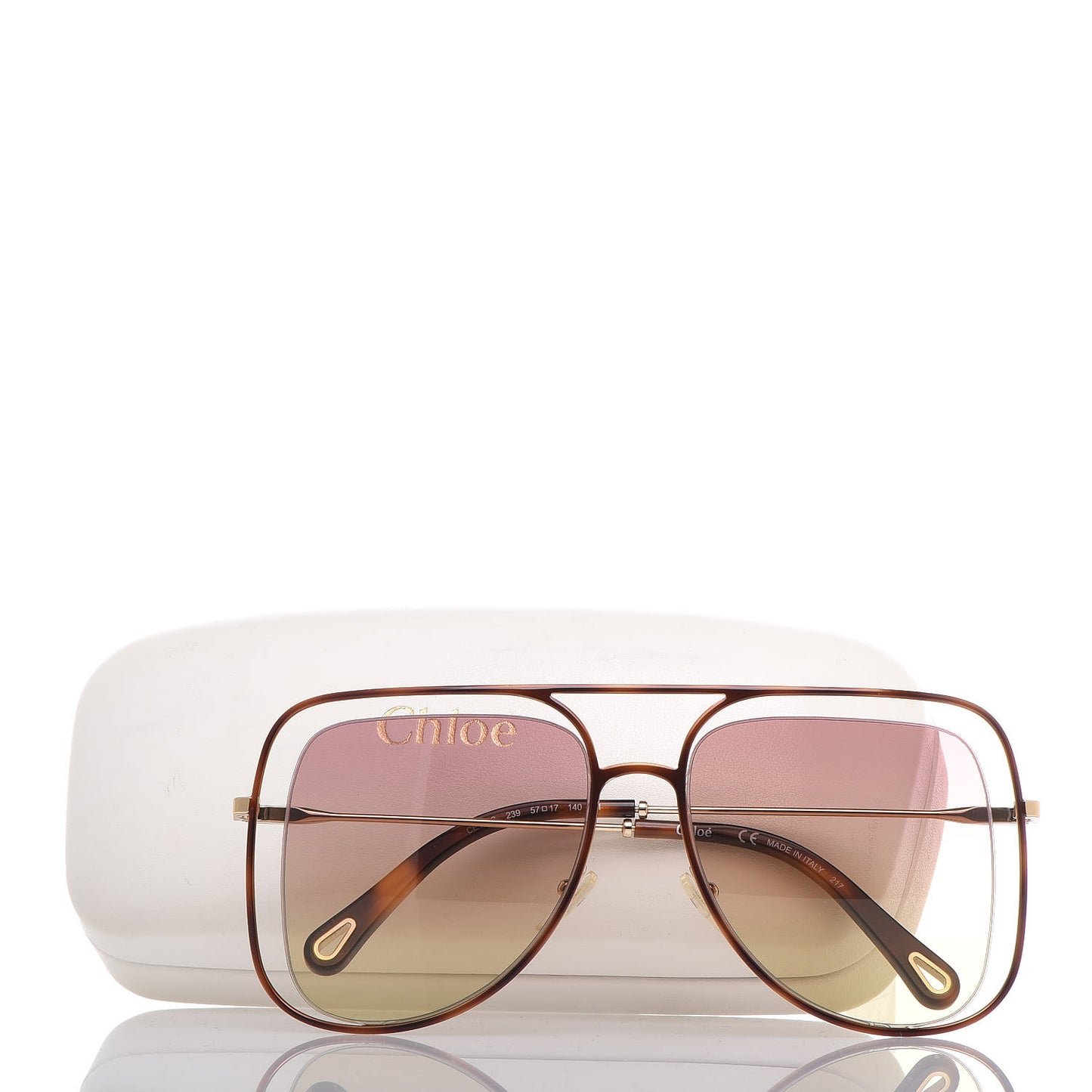 Poppy Aviator Sunglasses CE 130S Gold Havana