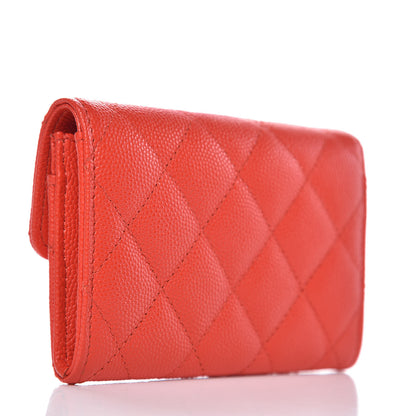 Chanel Caviar Quilted Flap Card Holder Red 3 of 8