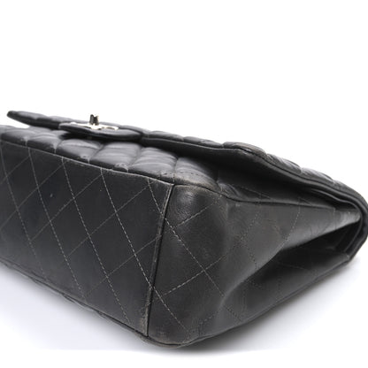 Chanel Lambskin Quilted Maxi Double Flap Dark Grey 10 of 10