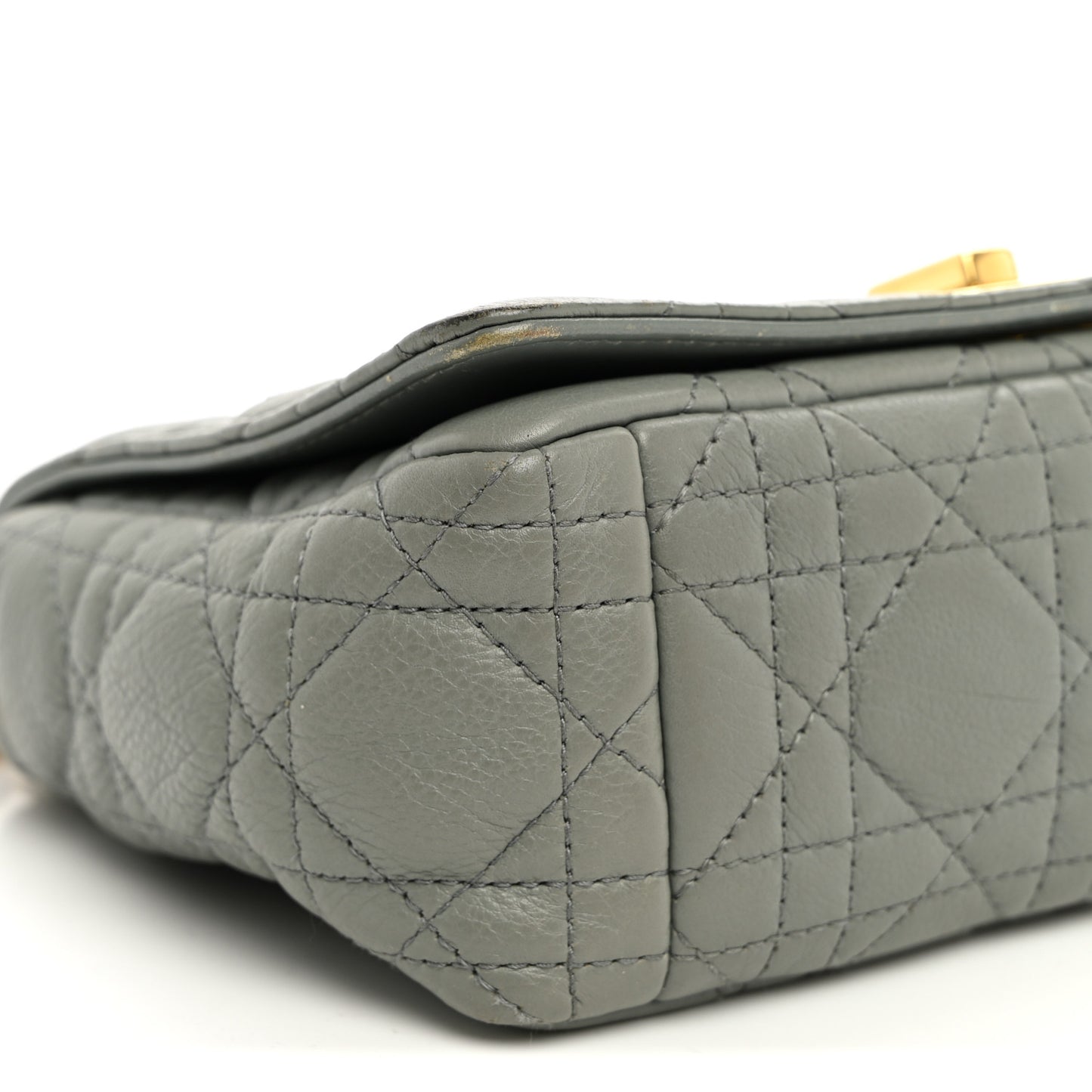 Calfskin Cannage Small Caro Bag Grey