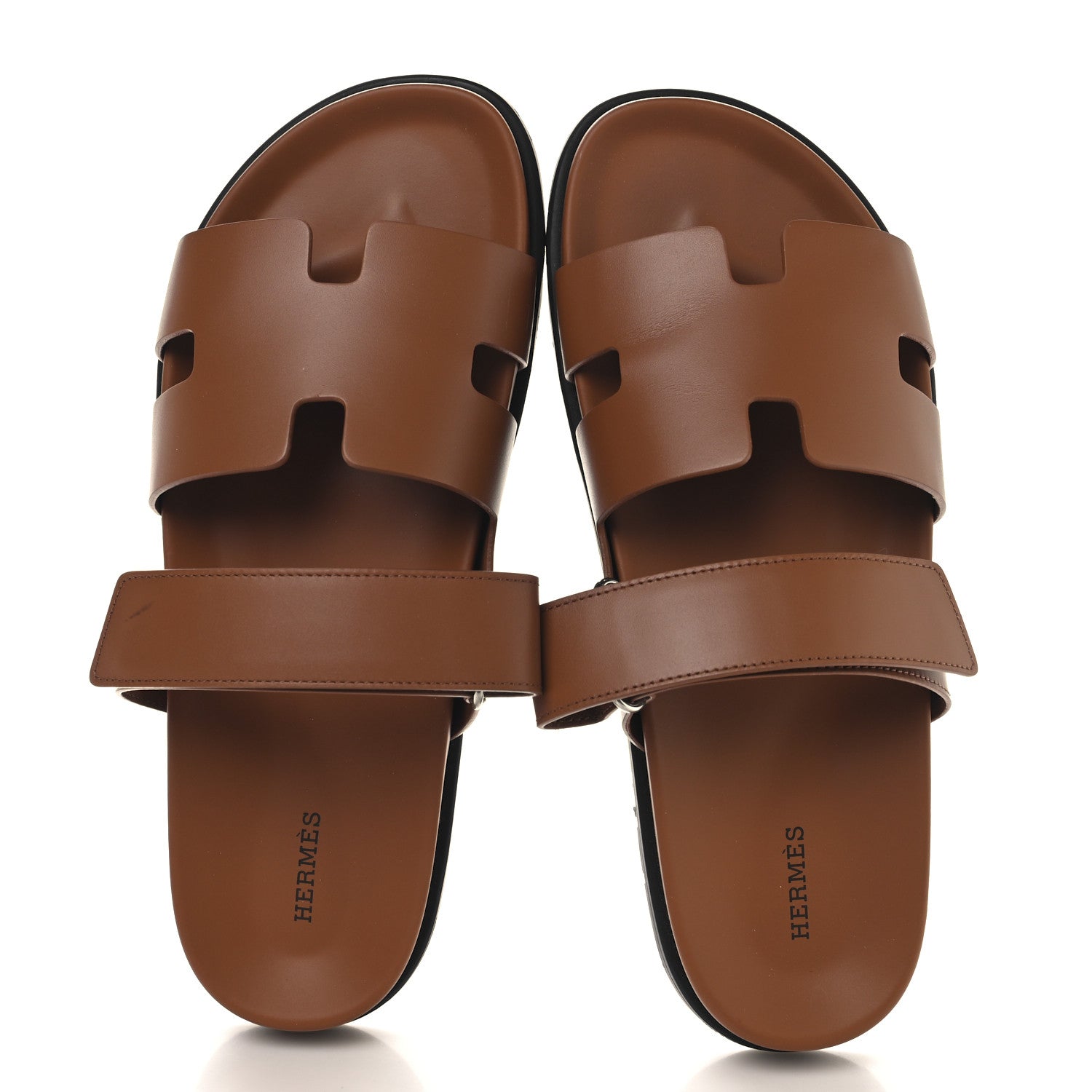 Hermes Calfskin Mens Chypre Sandals 44 Beige Dore 2 of 12