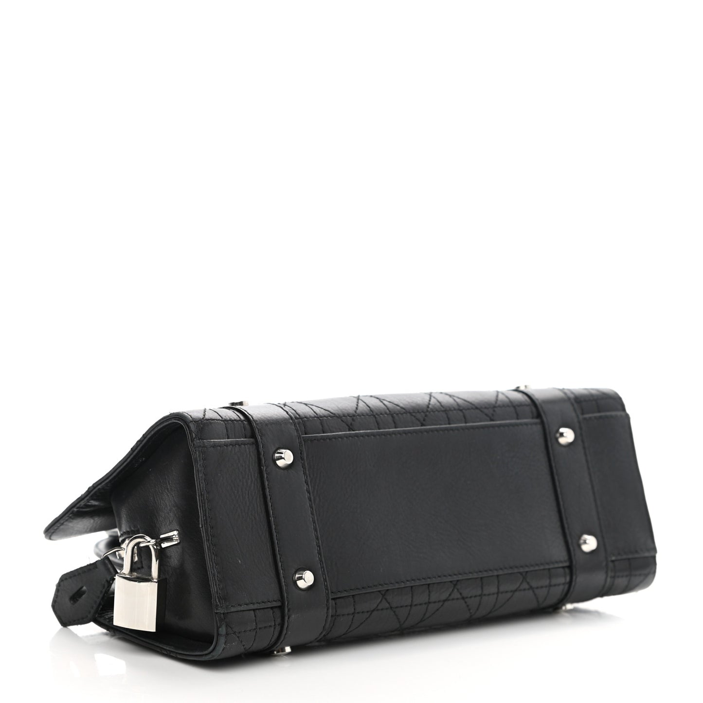 Calfskin Cannage Stitched Small Lady East West Lady Dior Black