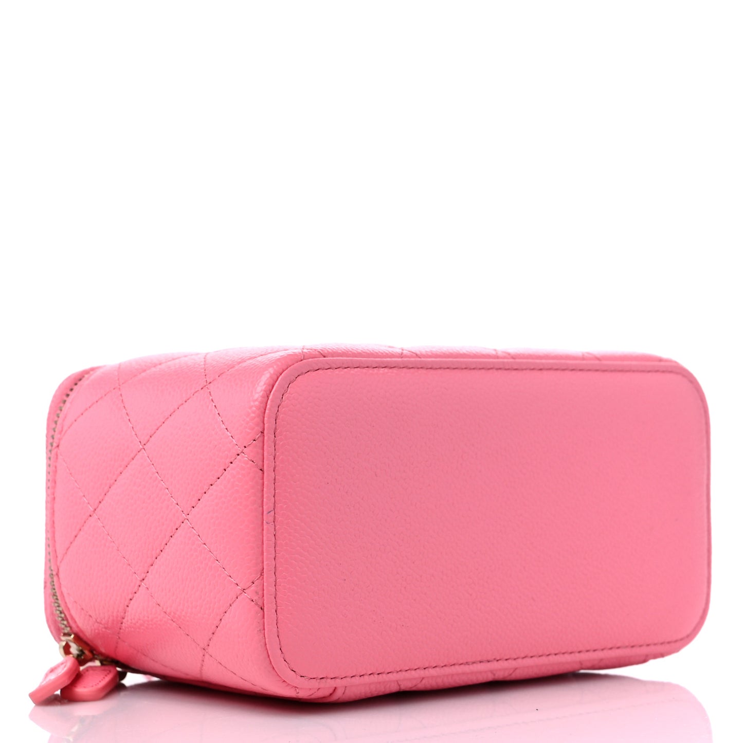 Shiny Caviar Quilted Pick Me Up Vanity Case Pink